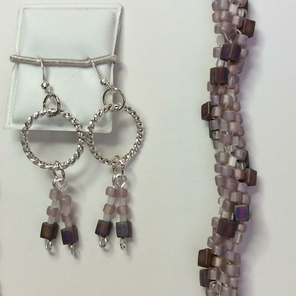 FINAL SALE PRICE Matte Lilac & Cube Woven Lia Rosa Designs Set - Picture 3 of 5